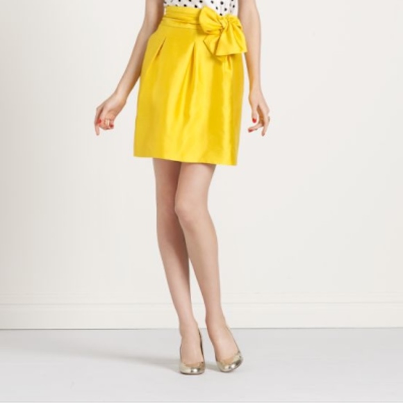 kate spade Dresses & Skirts - Kate Spade Satin Yellow Mini Skirt Size 6 NWT